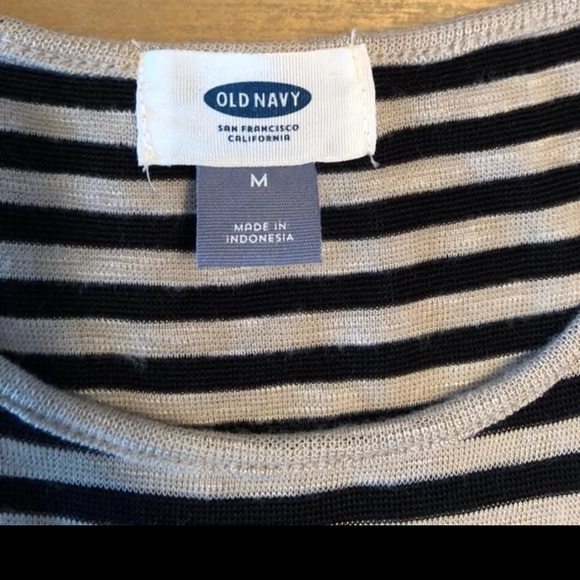 Old Navy Black and Tan stripped tank top, M - Picture 2 of 2